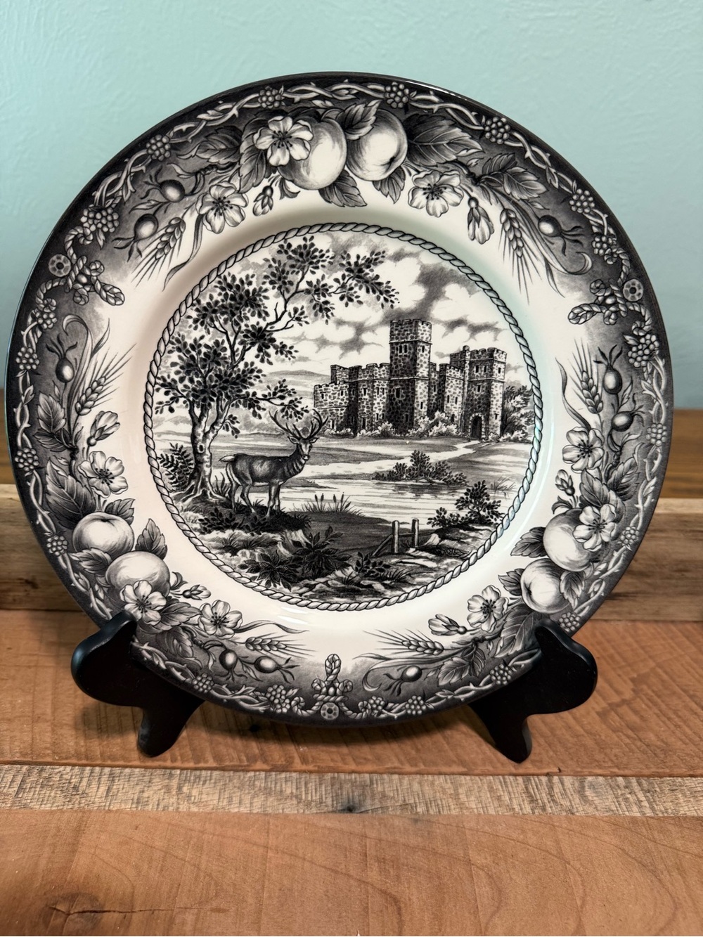 Royal Stafford Monarch of the castle. Black and white Transferware.